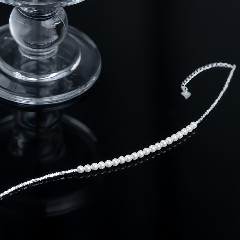 925 Silver Pearl Beads Protection Anklet 925 Silver Pearl Beads Protection Anklet
