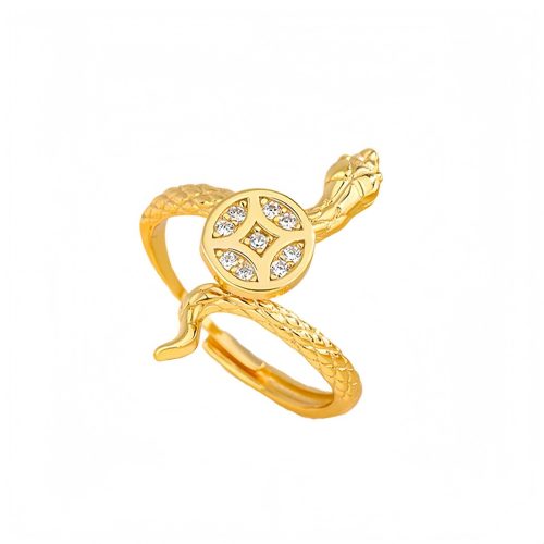 Anillo de Plata 925 Año de la Serpiente con Moneda de Cobre