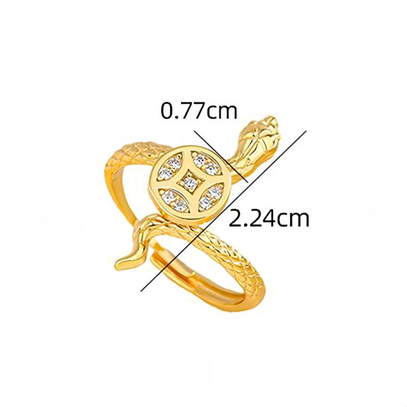 925 Silver Year of the Snake Copper Coin Ring 925 Silver Year of the Snake Copper Coin Ring