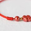 Four Leaf Clover Cinnabar Blessing Bracelet Four Leaf Clover Cinnabar Blessing Bracelet