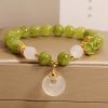 Weisheits-Armband mit grünem Turmalin und Kleeblatt-Symbol Green Tourmaline Four Leaf Clover Wisdom Bracelet