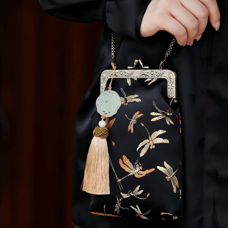 Crossbody-Tasche mit Libellen-Motiv und Metallkette Metal Chain Dragonfly Crossbody Bag