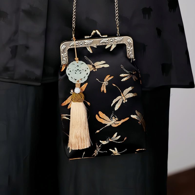 Crossbody-Tasche mit Libellen-Motiv und Metallkette Metal Chain Dragonfly Crossbody Bag