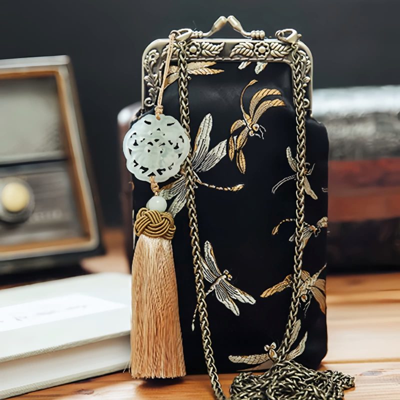 Crossbody-Tasche mit Libellen-Motiv und Metallkette Metal Chain Dragonfly Crossbody Bag