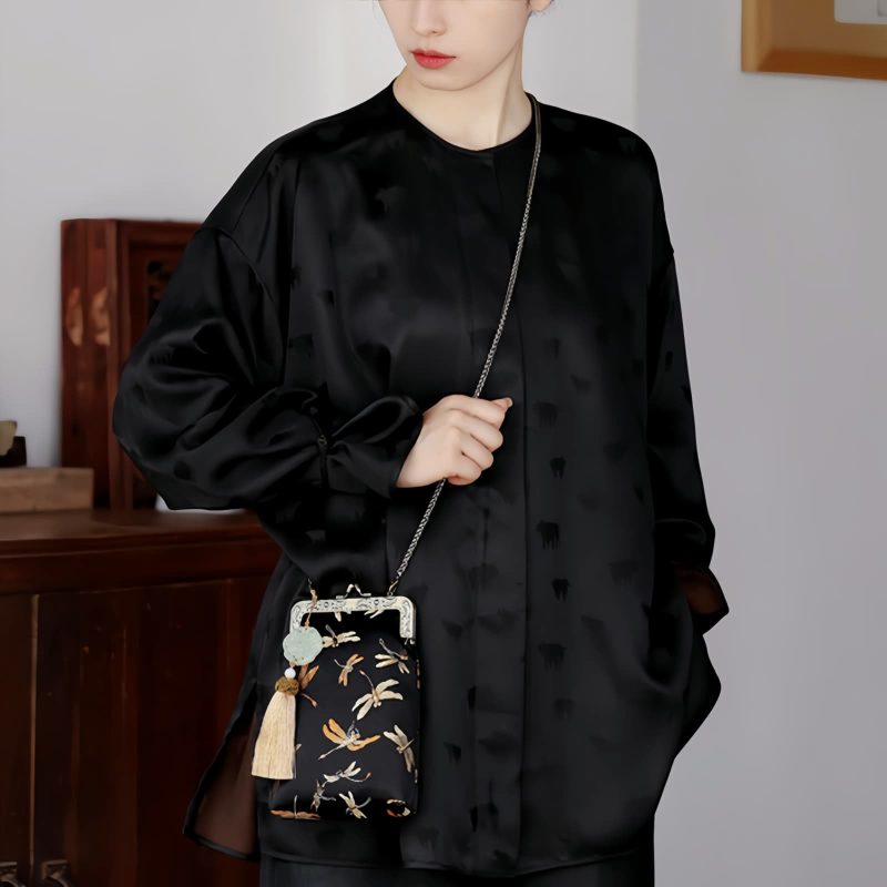 Crossbody-Tasche mit Libellen-Motiv und Metallkette Metal Chain Dragonfly Crossbody Bag