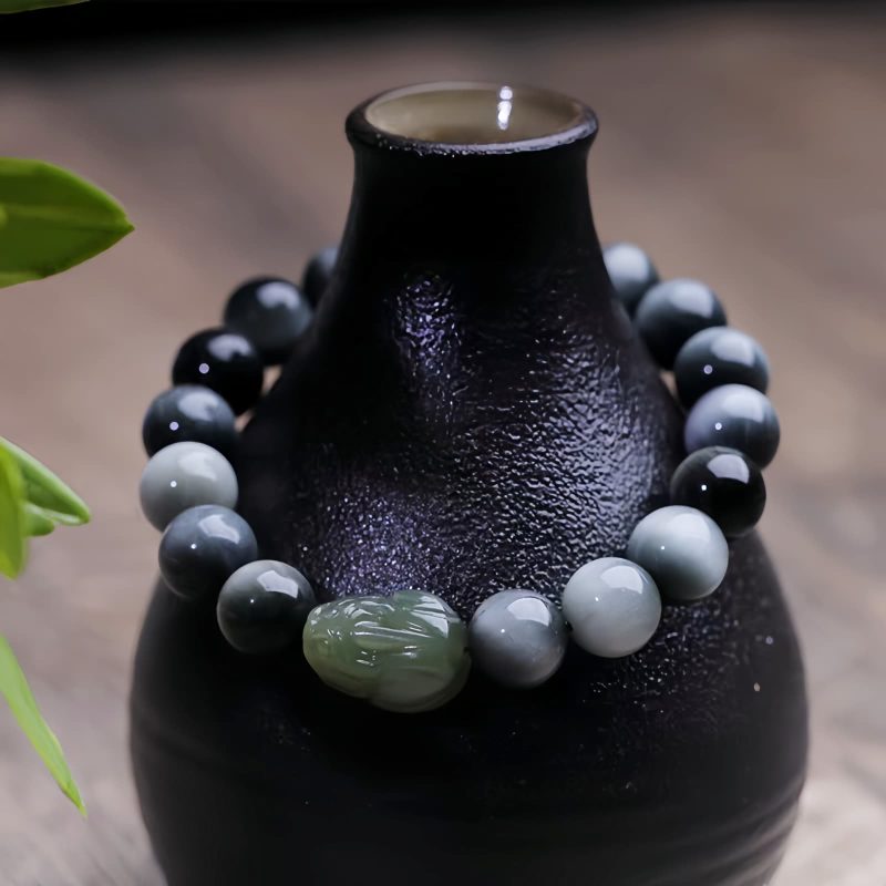 Natural Eagle's Eye Stone Pixiu Confidence Bracelet Natural Eagle's Eye Stone Pixiu Confidence Bracelet