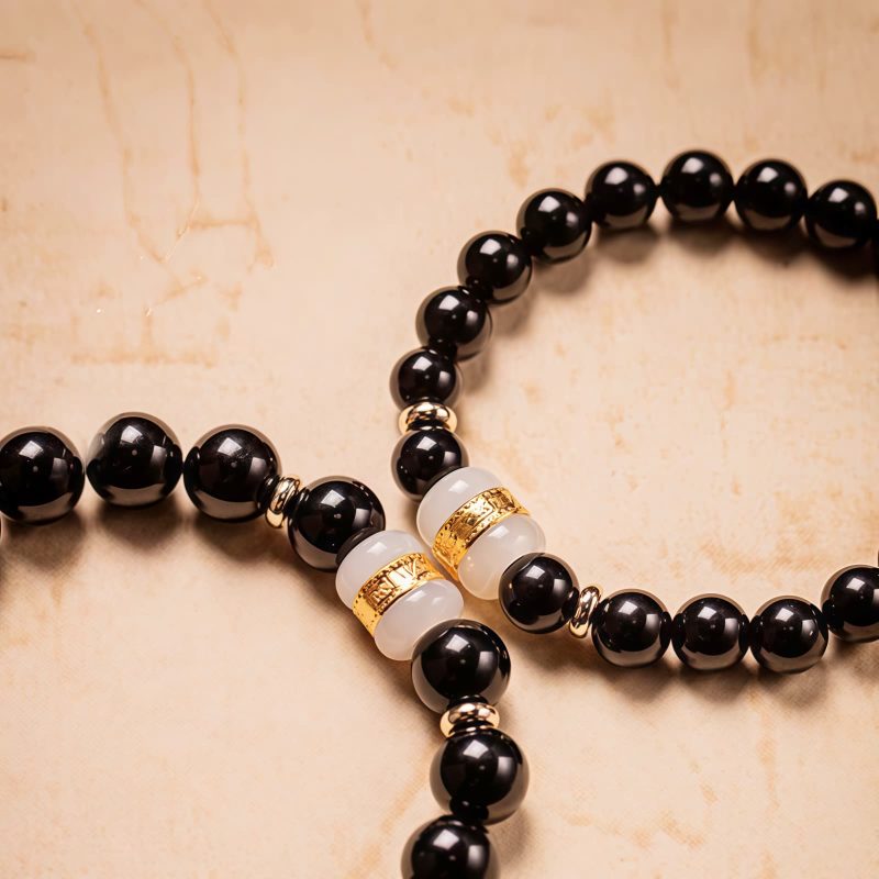 Tibetan Black Obsidian Om Mani Padme Hum Bracelet Tibetan Black Obsidian Om Mani Padme Hum Bracelet