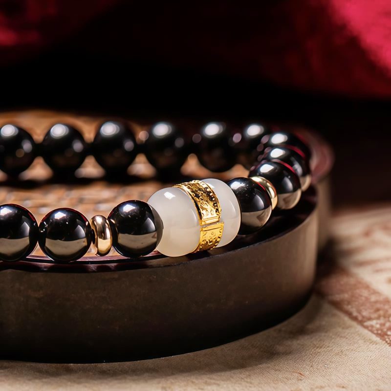 Tibetan Black Obsidian Om Mani Padme Hum Bracelet Tibetan Black Obsidian Om Mani Padme Hum Bracelet