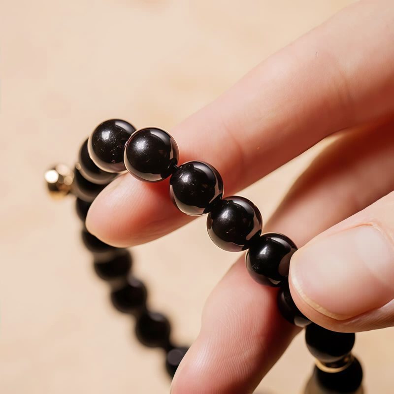 Tibetan Black Obsidian Om Mani Padme Hum Bracelet Tibetan Black Obsidian Om Mani Padme Hum Bracelet