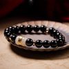 Tibetan Black Obsidian Om Mani Padme Hum Bracelet Tibetan Black Obsidian Om Mani Padme Hum Bracelet