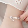 チベット伝統 厄除け・金運 925シルバー アンクレット(古銭&ターコイズ) Tibetan 925 Silver Protection Anklet with Copper Coins
