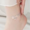 チベット伝統 厄除け・金運 925シルバー アンクレット(古銭&ターコイズ) Tibetan 925 Silver Protection Anklet with Copper Coins