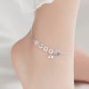 チベット伝統 厄除け・金運 925シルバー アンクレット(古銭&ターコイズ) Tibetan 925 Silver Protection Anklet with Copper Coins