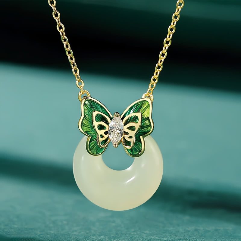 925 Silver Hetian Jade Butterfly Bracelet 925 Silver Hetian Jade Butterfly Bracelet