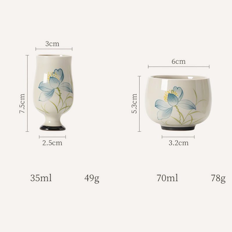 Hand Painted Ceramic Lotus Tea Cup Hand Painted Ceramic Lotus Tea Cup