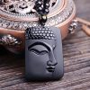 Natural Black Obsidian Buddha Pendant Necklace Natural Black Obsidian Buddha Pendant Necklace