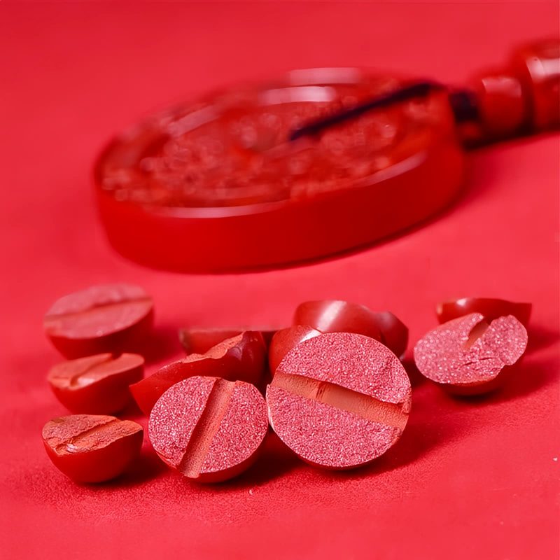 Collar con Colgante de Bagua en Cinabrio Natural Natural Cinnabar Bagua Blessing Pendant Necklace