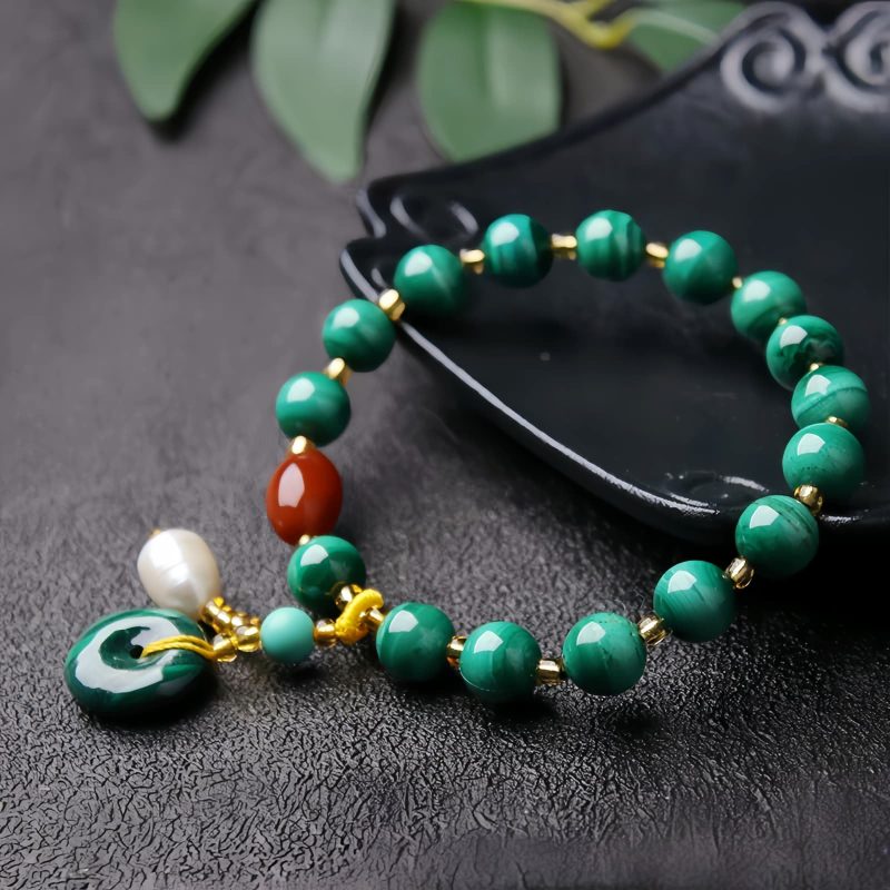 Natural Malachite Red Agate Protection Bracelet Natural Malachite Red Agate Protection Bracelet