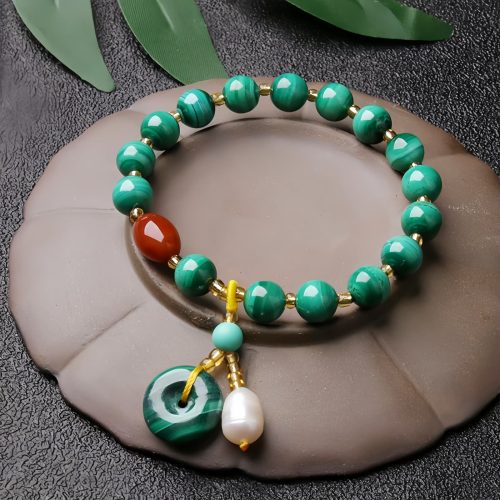 Natural Malachite Red Agate Protection Bracelet