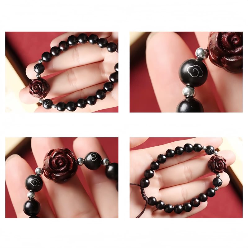 Small Leaf Red Sandalwood Healing Bracelet Small Leaf Red Sandalwood Healing Bracelet