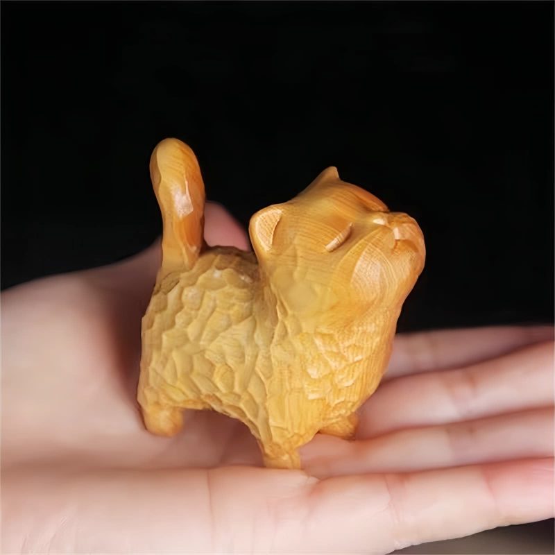 Thuja Sutchuenensis Carved Cat Decoration Thuja Sutchuenensis Carved Cat Decoration