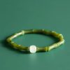 Tibetan Green Bamboo Jade Luck Bracelet Tibetan Green Bamboo Jade Luck Bracelet