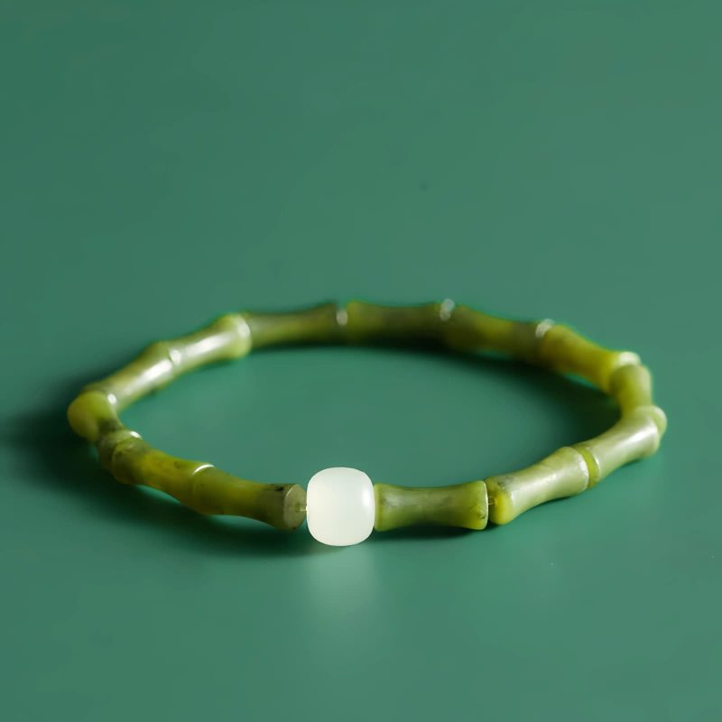 Tibetan Green Bamboo Jade Luck Bracelet Tibetan Green Bamboo Jade Luck Bracelet