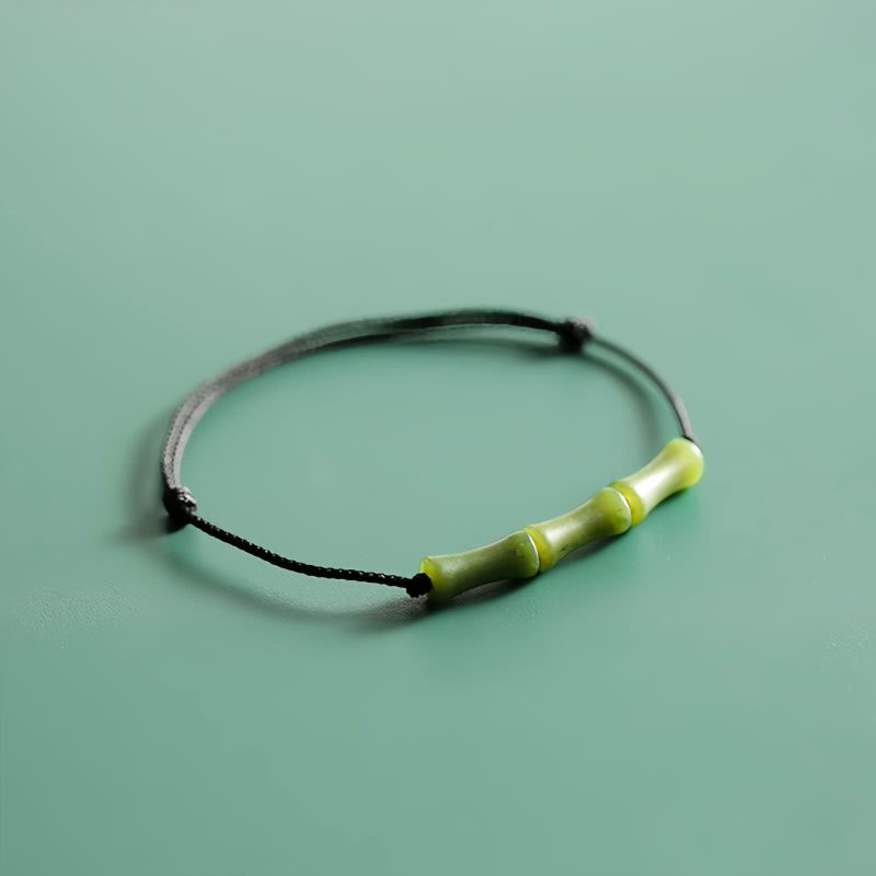 Tibetan Green Bamboo Jade Luck Bracelet Tibetan Green Bamboo Jade Luck Bracelet