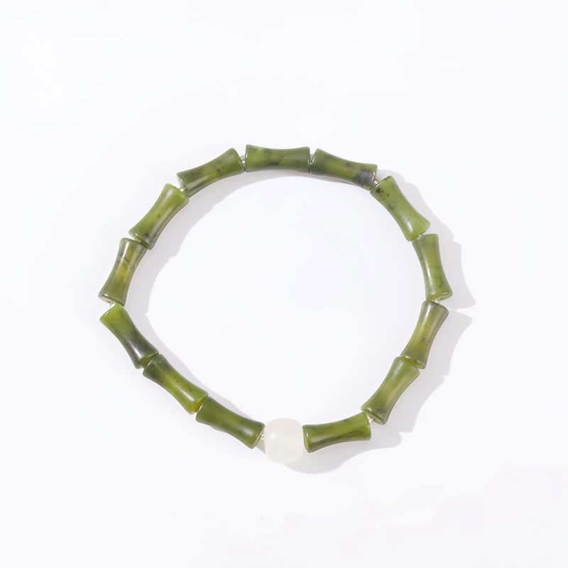 Tibetan Green Bamboo Jade Luck Bracelet Tibetan Green Bamboo Jade Luck Bracelet