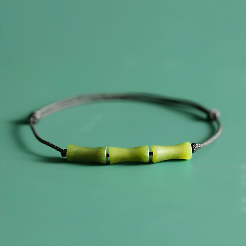 Tibetan Green Bamboo Jade Luck Bracelet Tibetan Green Bamboo Jade Luck Bracelet