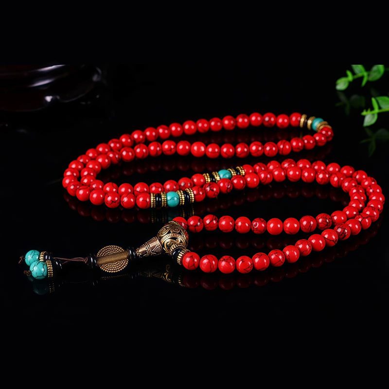 Tibetan Red Turquoise Lucky Necklace & Bracelet Tibetan Red Turquoise Lucky Necklace & Bracelet