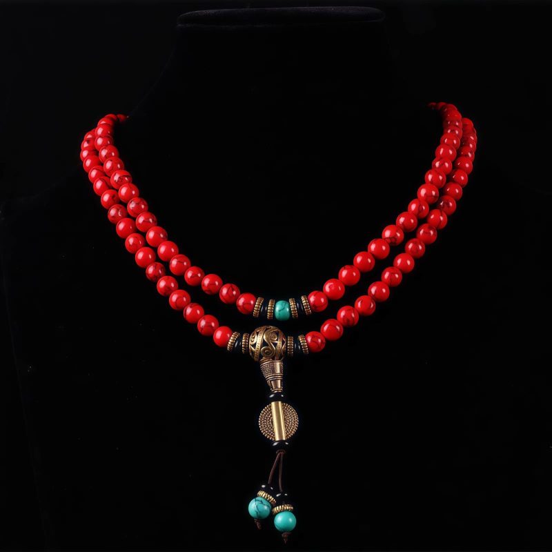 Tibetan Red Turquoise Lucky Necklace & Bracelet Tibetan Red Turquoise Lucky Necklace & Bracelet