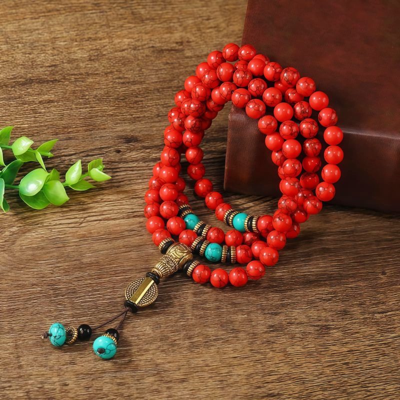 Tibetan Red Turquoise Lucky Necklace & Bracelet Tibetan Red Turquoise Lucky Necklace & Bracelet