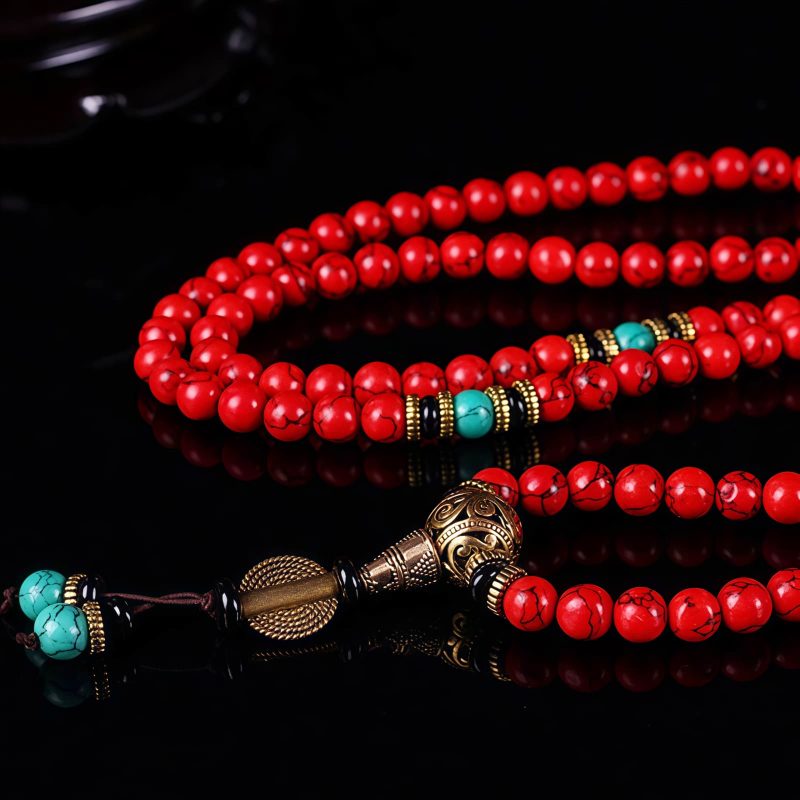 Tibetan Red Turquoise Lucky Necklace & Bracelet Tibetan Red Turquoise Lucky Necklace & Bracelet