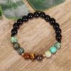 Tiger Eye Turquoise Mala Bracelet for Strength and Protection Tiger Eye Turquoise Mala Bracelet for Strength and Protection
