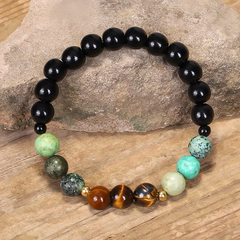 Tiger Eye Turquoise Mala Bracelet for Strength and Protection Tiger Eye Turquoise Mala Bracelet for Strength and Protection