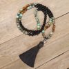 Tiger Eye Turquoise Mala Bracelet for Strength and Protection Tiger Eye Turquoise Mala Bracelet for Strength and Protection