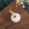 White Jade Koi Fish Wealth Pendant Necklace White Jade Koi Fish Wealth Pendant Necklace