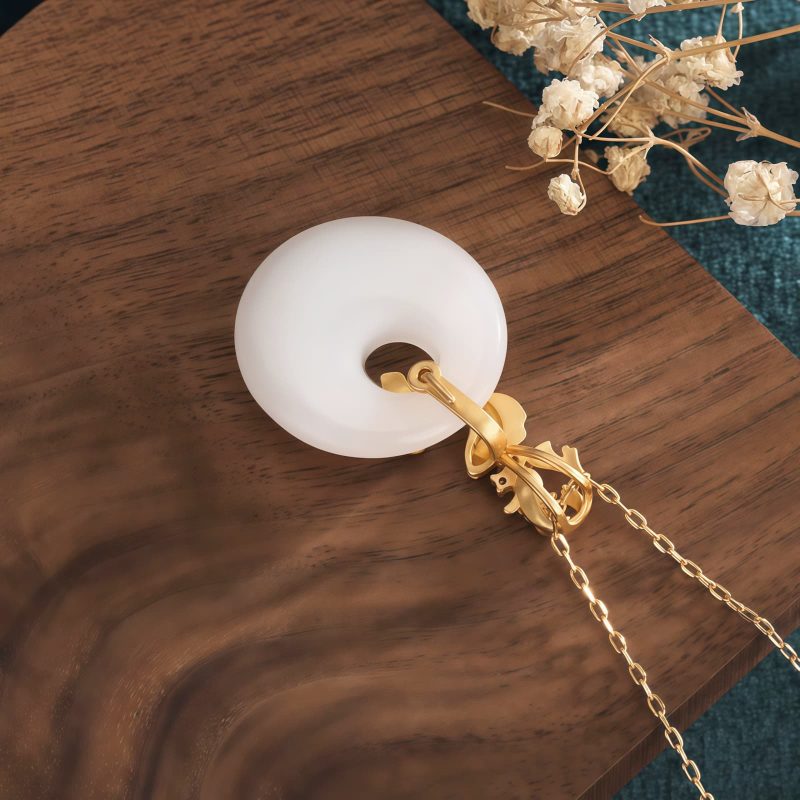 White Jade Koi Fish Wealth Pendant Necklace White Jade Koi Fish Wealth Pendant Necklace