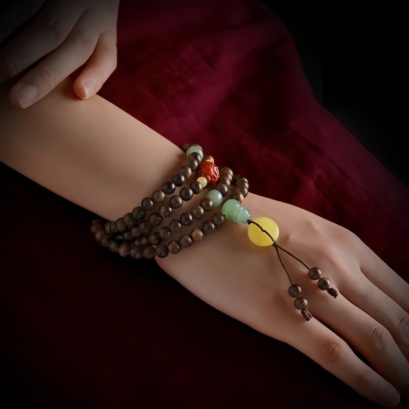 108 Mala Beads Agarwood Amber Balance Bracelet 108 Mala Beads Agarwood Amber Balance Bracelet