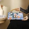 Umhängetasche mit Blumenmuster und Bambusgriff Flower Pattern Bamboo Handle Crossbody Bag