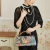 Umhängetasche mit Blumenmuster und Bambusgriff Flower Pattern Bamboo Handle Crossbody Bag