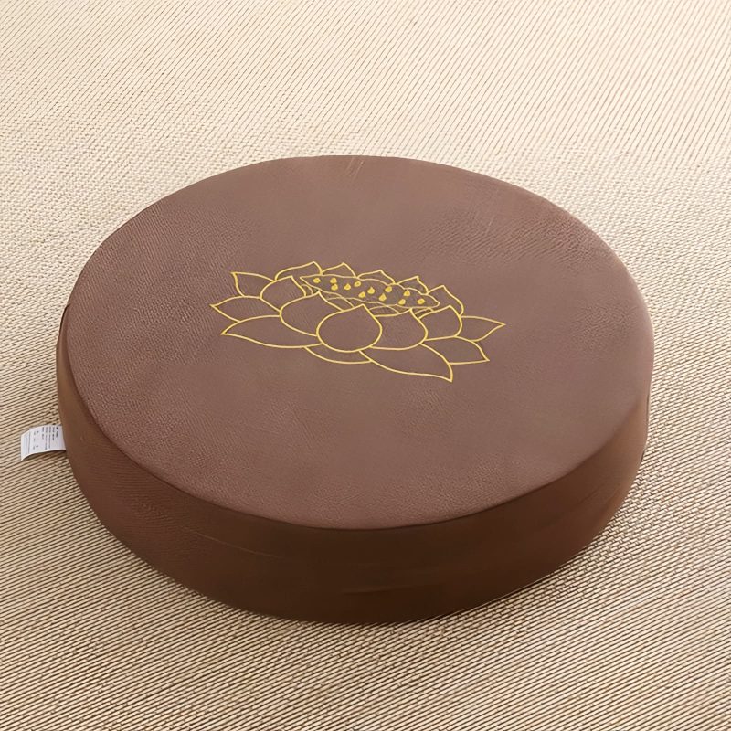 Lotus Embroidery Cotton Linen Meditation Cushion Lotus Embroidery Cotton Linen Meditation Cushion