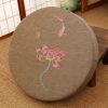 Lotus Embroidery Cotton Linen Meditation Cushion Lotus Embroidery Cotton Linen Meditation Cushion