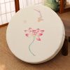Lotus Embroidery Cotton Linen Meditation Cushion Lotus Embroidery Cotton Linen Meditation Cushion