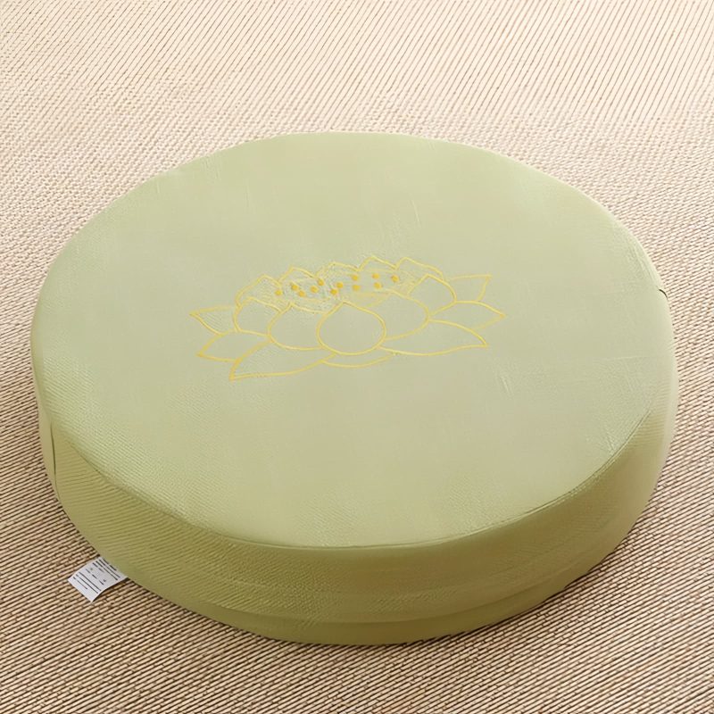 Lotus Embroidery Cotton Linen Meditation Cushion Lotus Embroidery Cotton Linen Meditation Cushion