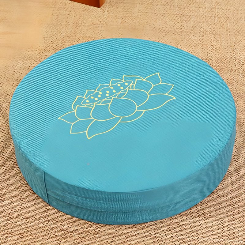 Lotus Embroidery Cotton Linen Meditation Cushion Lotus Embroidery Cotton Linen Meditation Cushion