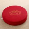 Lotus Embroidery Cotton Linen Meditation Cushion Lotus Embroidery Cotton Linen Meditation Cushion