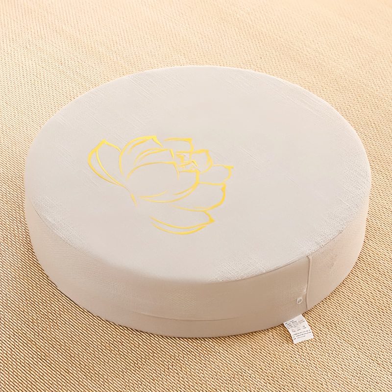 Lotus Embroidery Cotton Linen Meditation Cushion Lotus Embroidery Cotton Linen Meditation Cushion