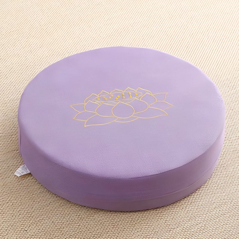 Lotus Embroidery Cotton Linen Meditation Cushion Lotus Embroidery Cotton Linen Meditation Cushion
